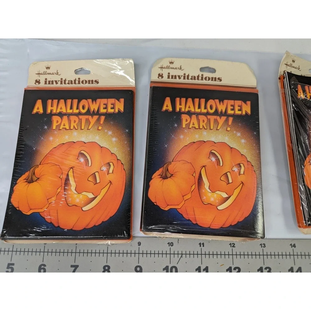 Hallmark Halloween Party Invitations Pumpkin Set of‎ 2 Packs 8 Each Extra